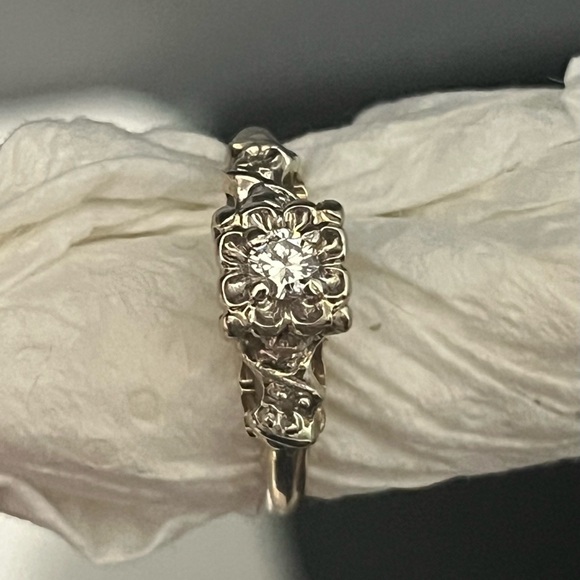 14K  Yellow and White gold  Super clear diamond - Picture 5 of 8